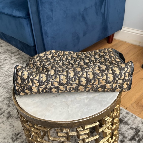 Christian Dior Vintage Navy Trotter Oblique Monogram Print Clutch Bag - Picture 9 of 16